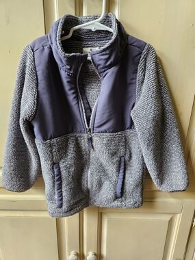 Gray Sherpa Pullover Jacket